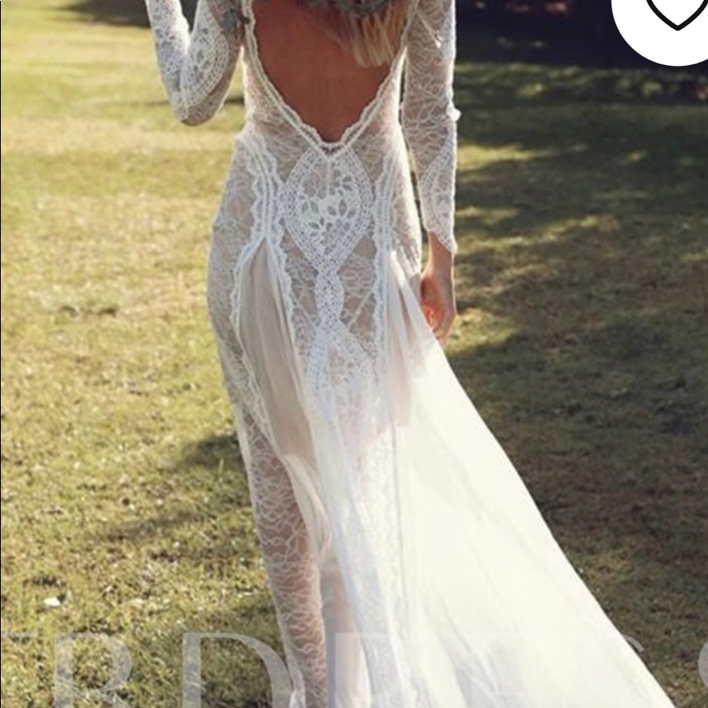 Sheath Lace Longsleeve White Dress